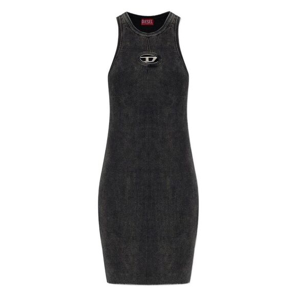 DIESEL Distressed Long Sleeve Mini Dress Women BLACK Dresses - Picture 2 of 8